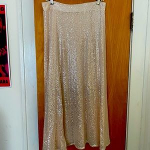 H&M Blush Pink Sequin Calf Length Skirt, NWOT, Size 12